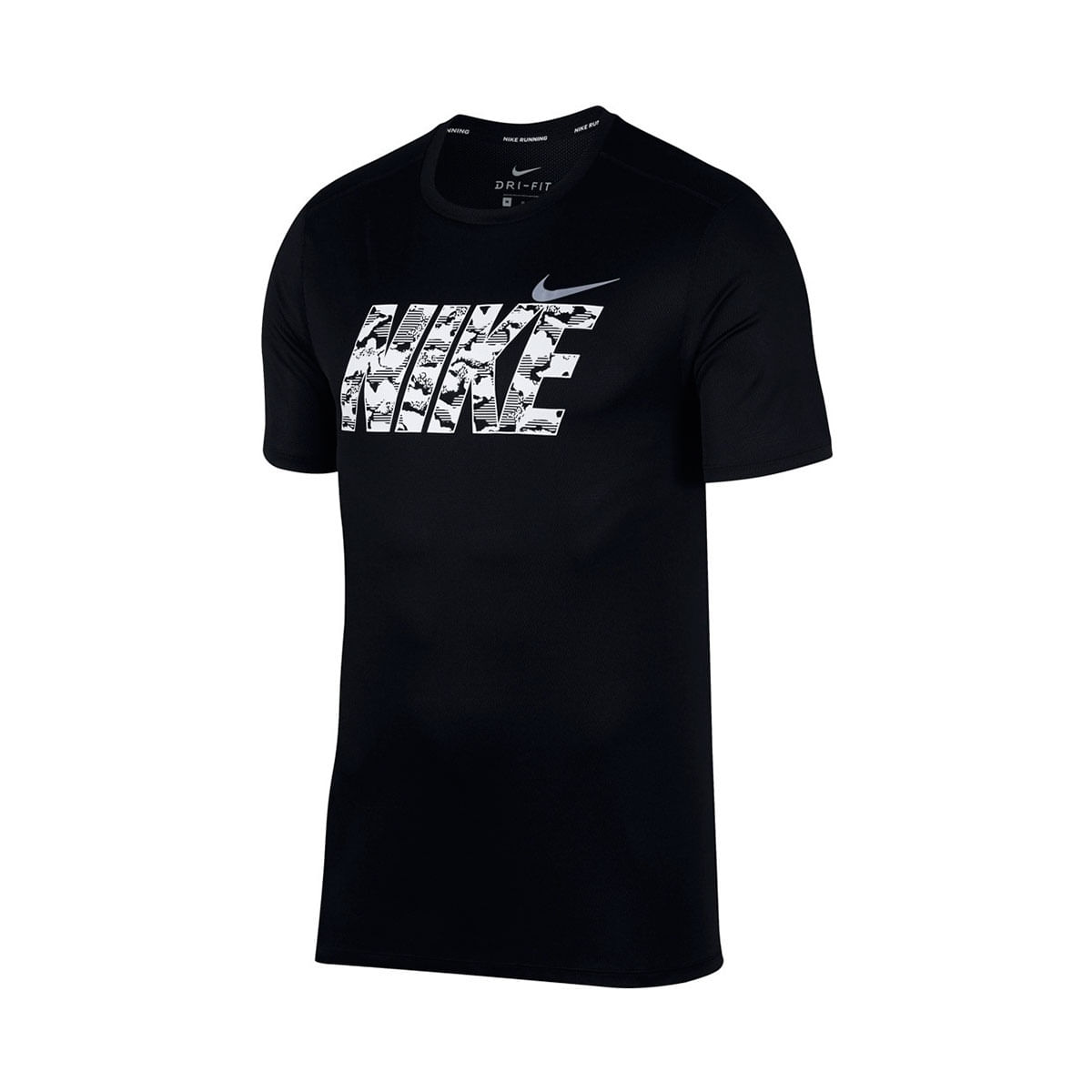 Nike M Nk Brthe Run Top Ss Gx Camiseta Manga Corta negro de hombre para correr