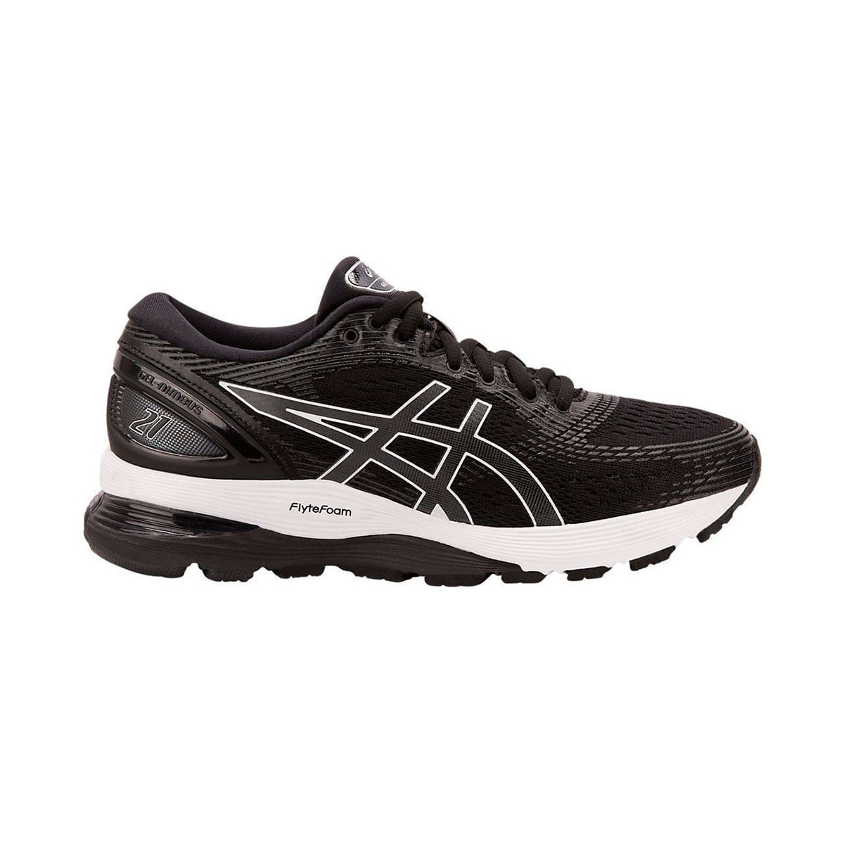 Asics Gel-Nimbus 21 Tenis negro de mujer para correr