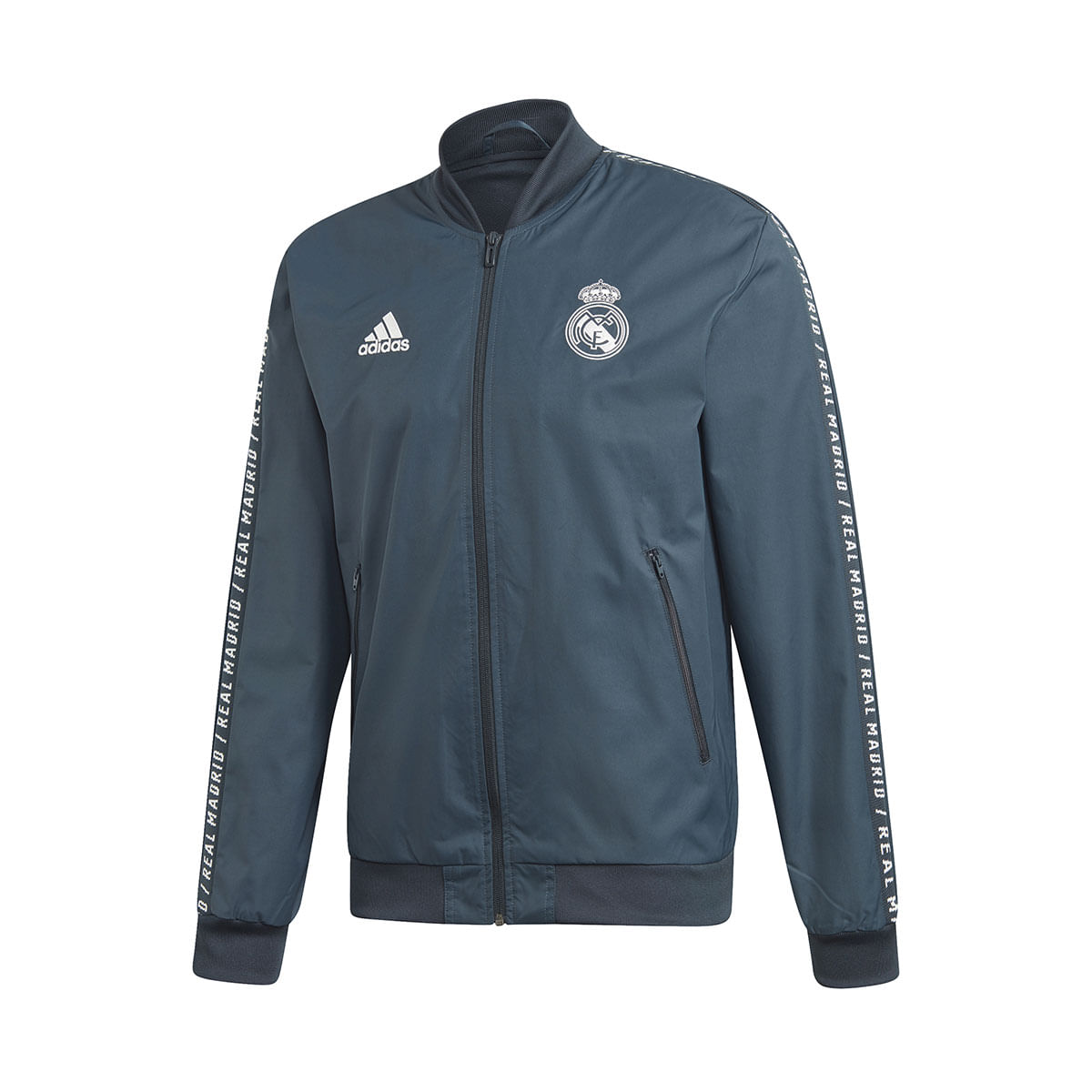 Adidas Real Anthem Jkt Chaqueta azul de hombre para futbol