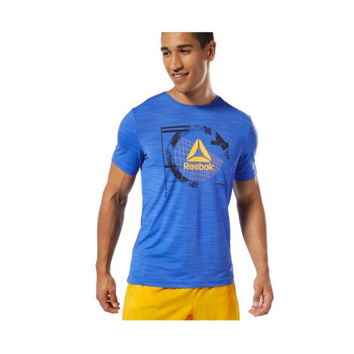 camisetas reebok hombre azul