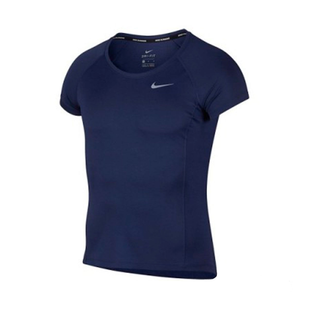 Nike M Nk Dry Miler Top Ss Camiseta Manga Corta azul de hombre para correr