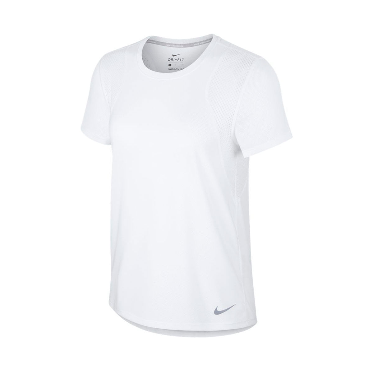 Nike W Nk Top Ss Run Camiseta Manga Corta blanco de mujer para correr