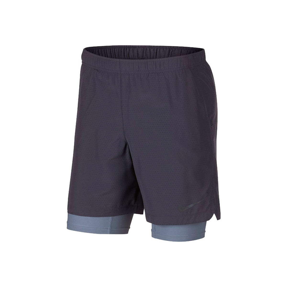 Nike M Nk Chllgr 2N1 Short 7In Perf Pantaloneta gris de hombre para correr