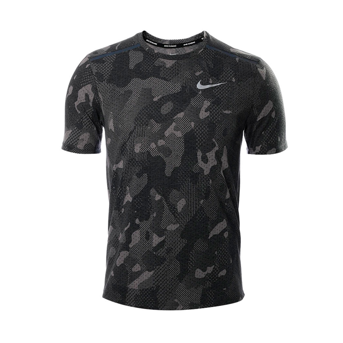 Nike M Nk Tailwind Top Ss Pr Camiseta Manga Corta negro de hombre para correr