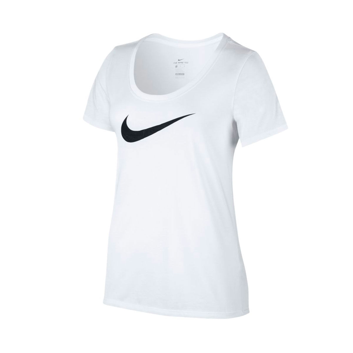 Nike W Nk Dry Tee Df Ss Scoop 2 Camiseta Manga Corta blanco de mujer para entrenamiento