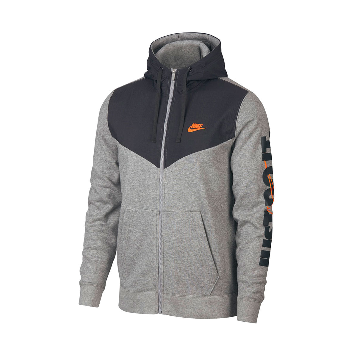 Nike M Nsw Hbr+ Hoodie Fz Flc Chaqueta gris de hombre lifestyle