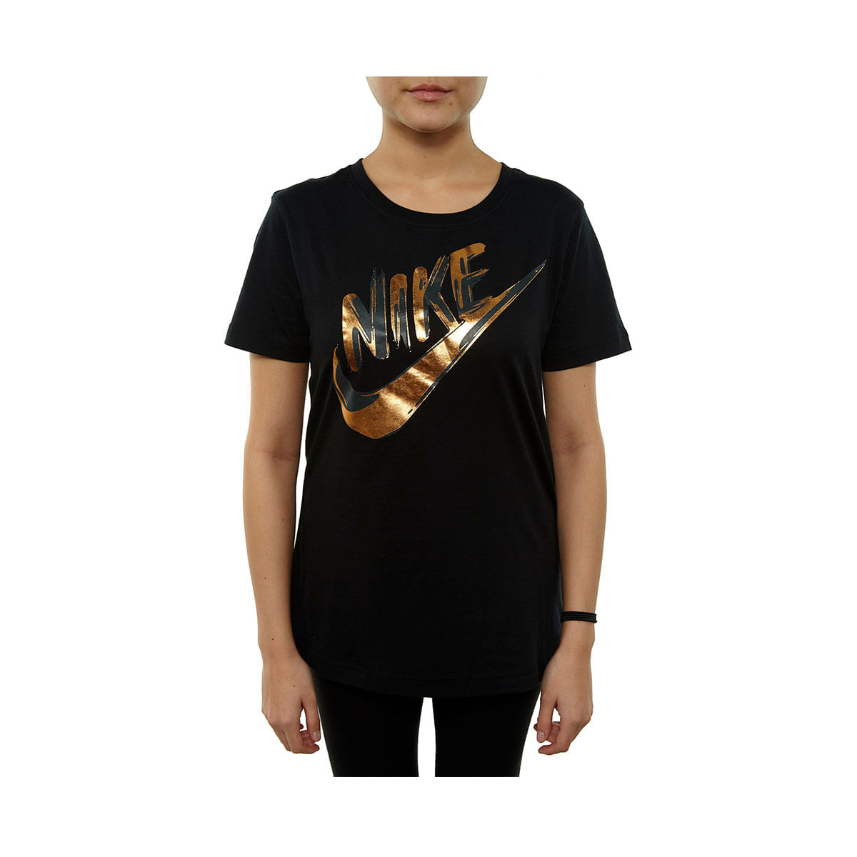 Nike W Nsw Top Ss Metallic Gx Camiseta Manga Corta negro de mujer lifestyle