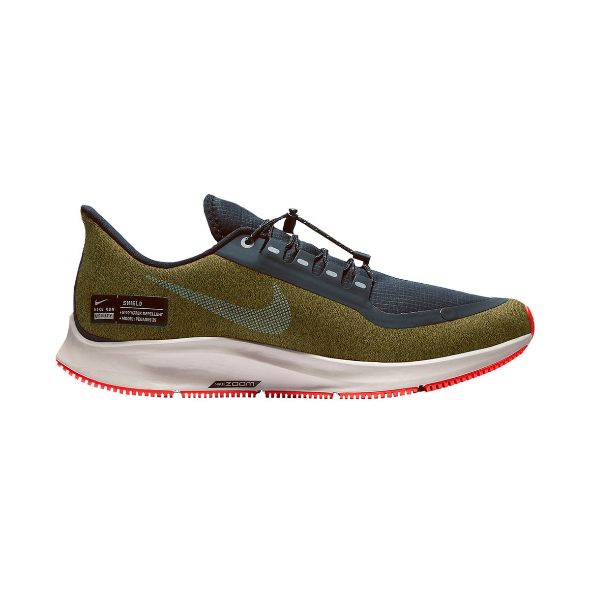 Nike Air Zm Pegasus 35 Run Shield Tenis verde de hombre para correr