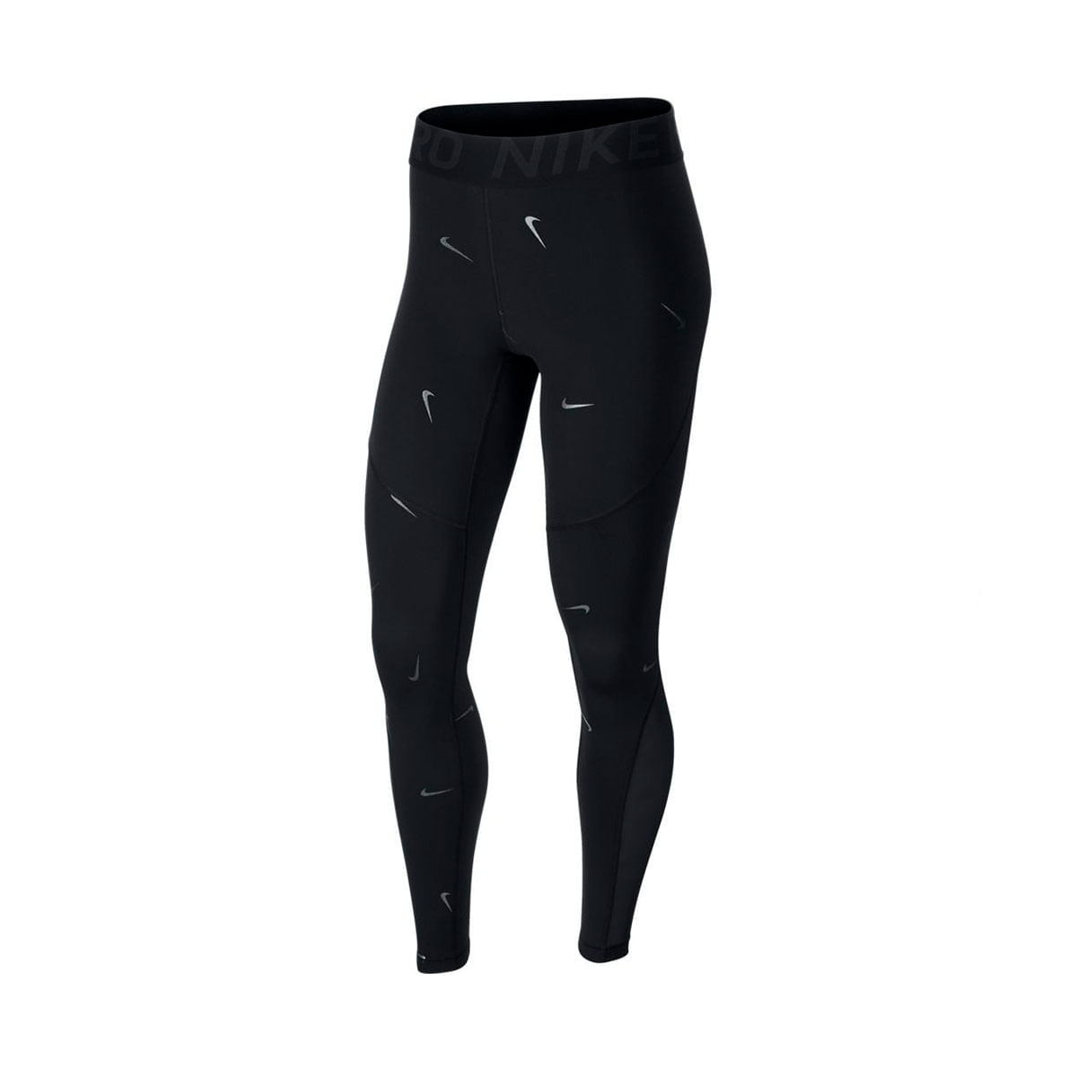 Nike W Np Aop Mtlc Swsh Tght Licra negro de mujer para entrenamiento