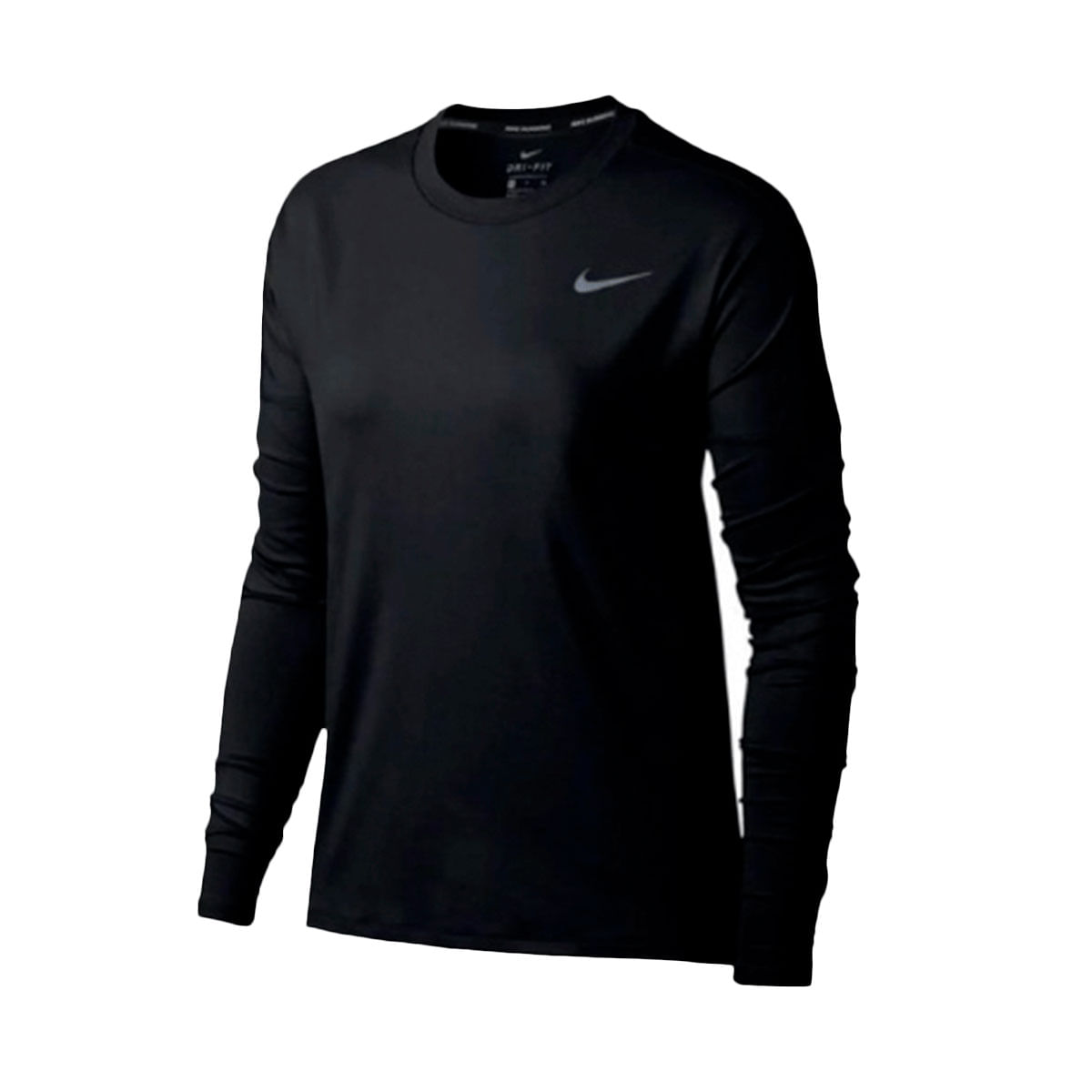 Nike W Nk Dry Elmnt Top Ls Camiseta Manga Larga negro de mujer para correr