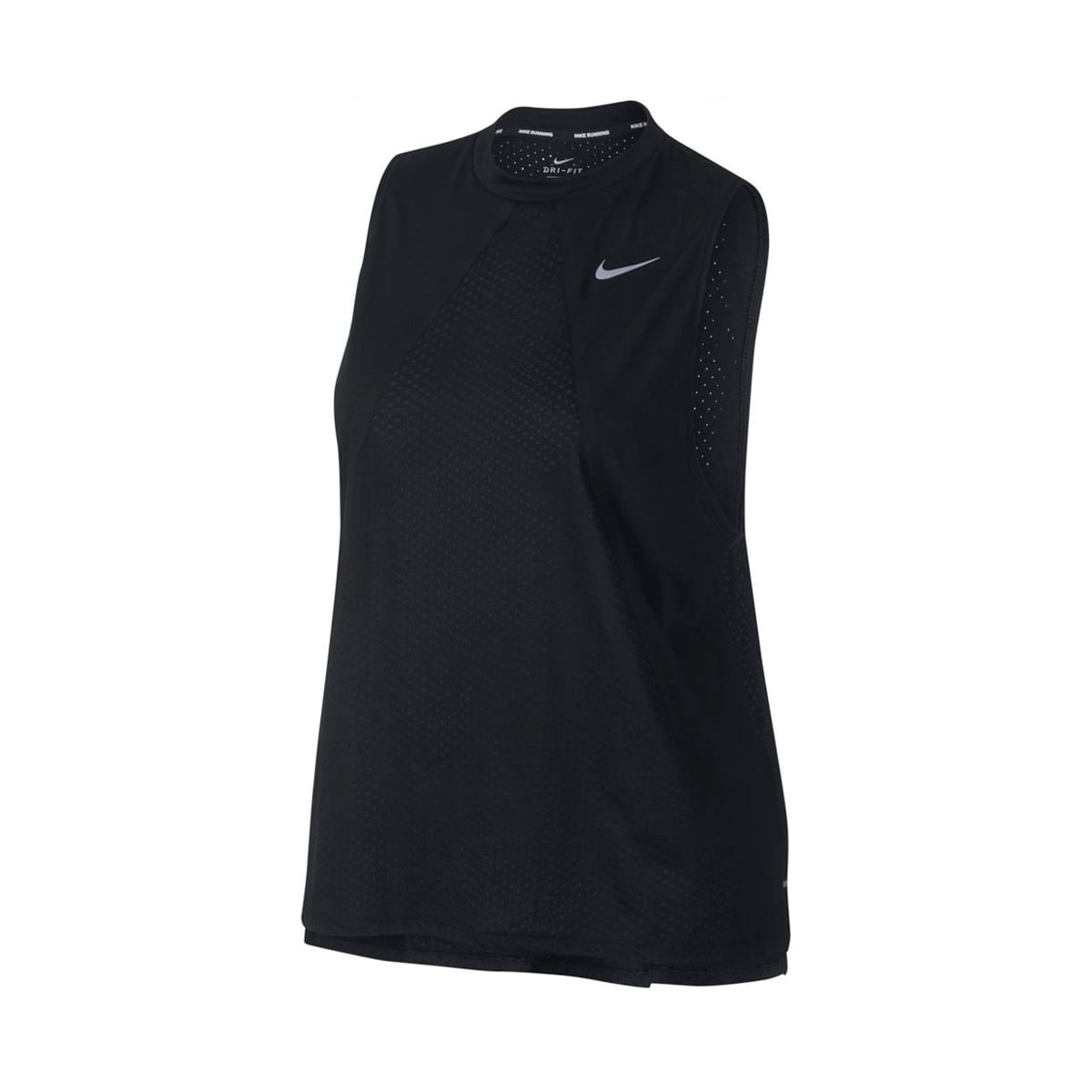 Nike W Nk Brthe Tailwind Tank Cool Camiseta Manga Corta negro de mujer para correr