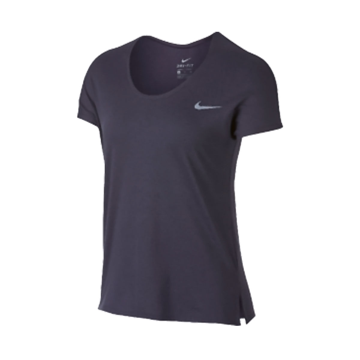 Nike W Nk Miler Top Ss Sft Lx Camiseta Manga Corta gris de mujer para correr
