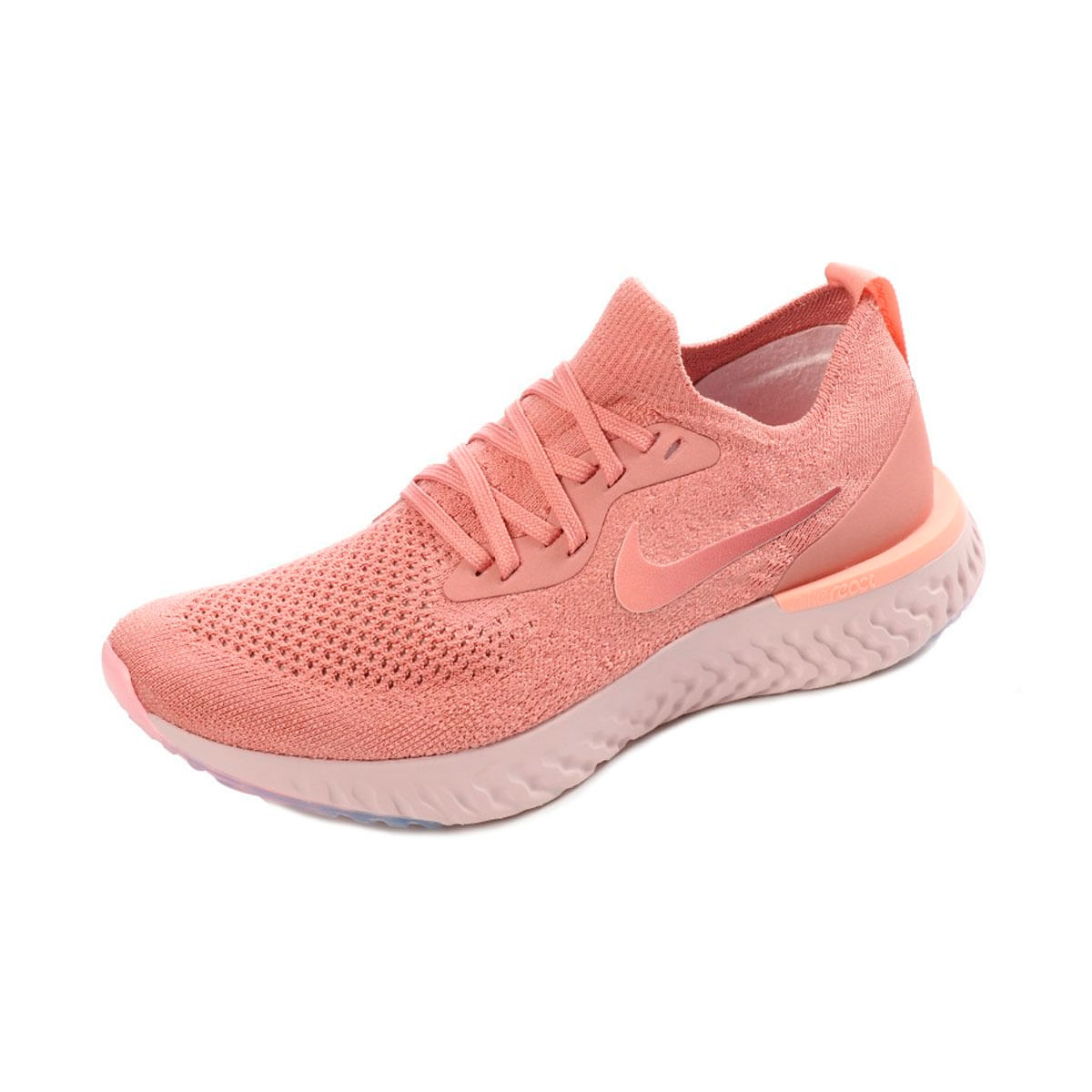 Nike Wmns Nike Epic React Flyknit Tenis rosado de mujer para correr