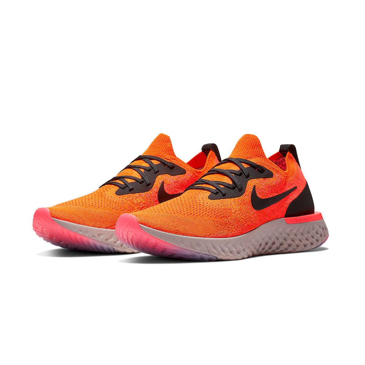 Nike Epic React Flyknit Tenis naranja de hombre para correr