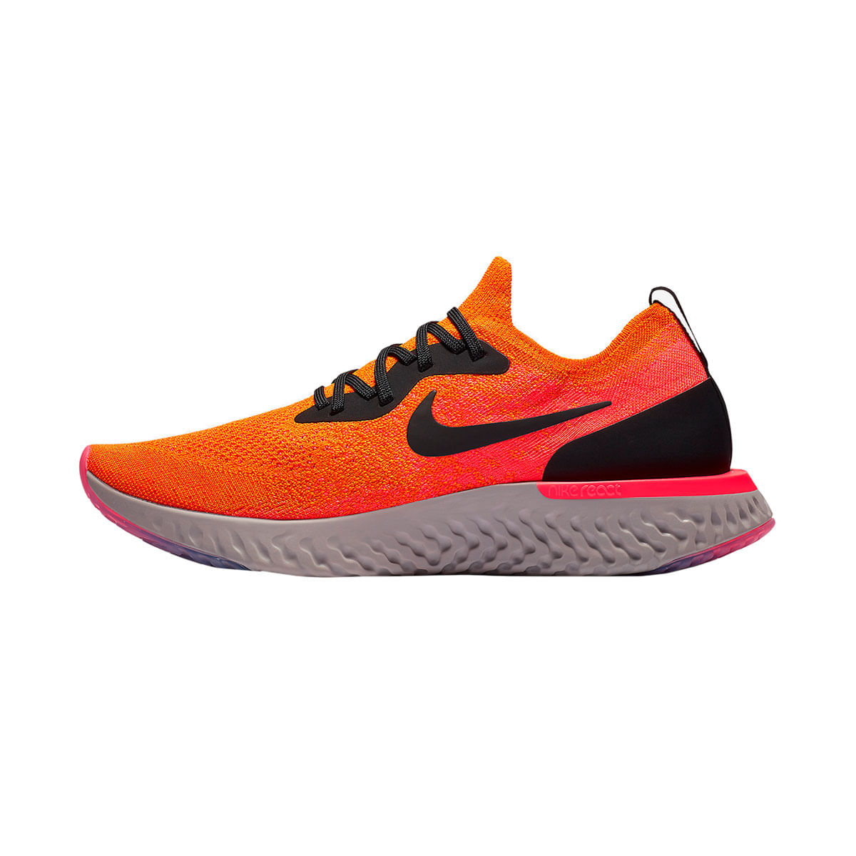 Nike Epic React Flyknit Tenis naranja de hombre para correr