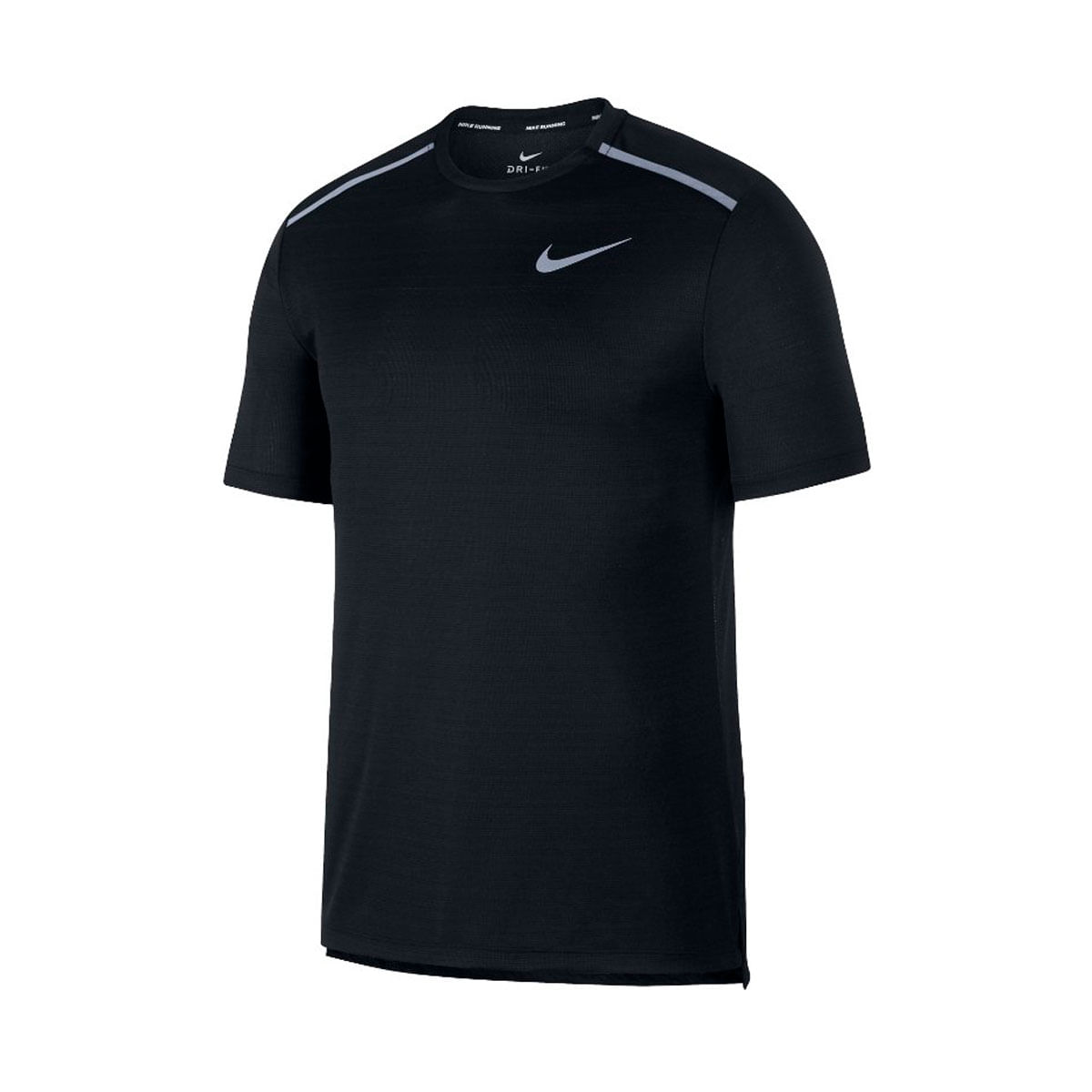 Nike M Nk Dry Miler Top Ss Camiseta Manga Corta negro de hombre para correr