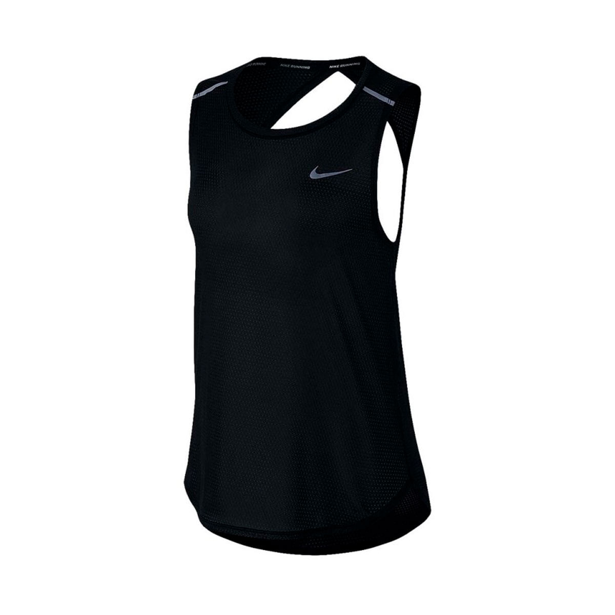 Nike W Nk Brthe Tank Camiseta Manga Corta negro de mujer para correr