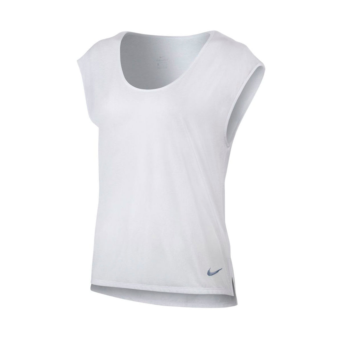 Nike W Nk Brthe Top Ss Cool Camiseta Manga Corta blanco de mujer para correr