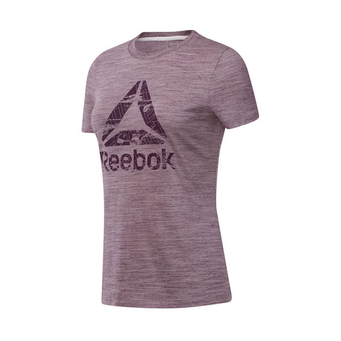 Camiseta de mujer para entrenamiento reebok te marble logo tee 