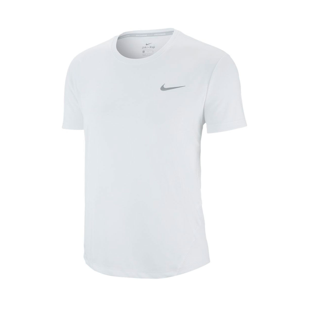 Nike W Nk Miler Top Ss Camiseta Manga Corta blanco de mujer para correr