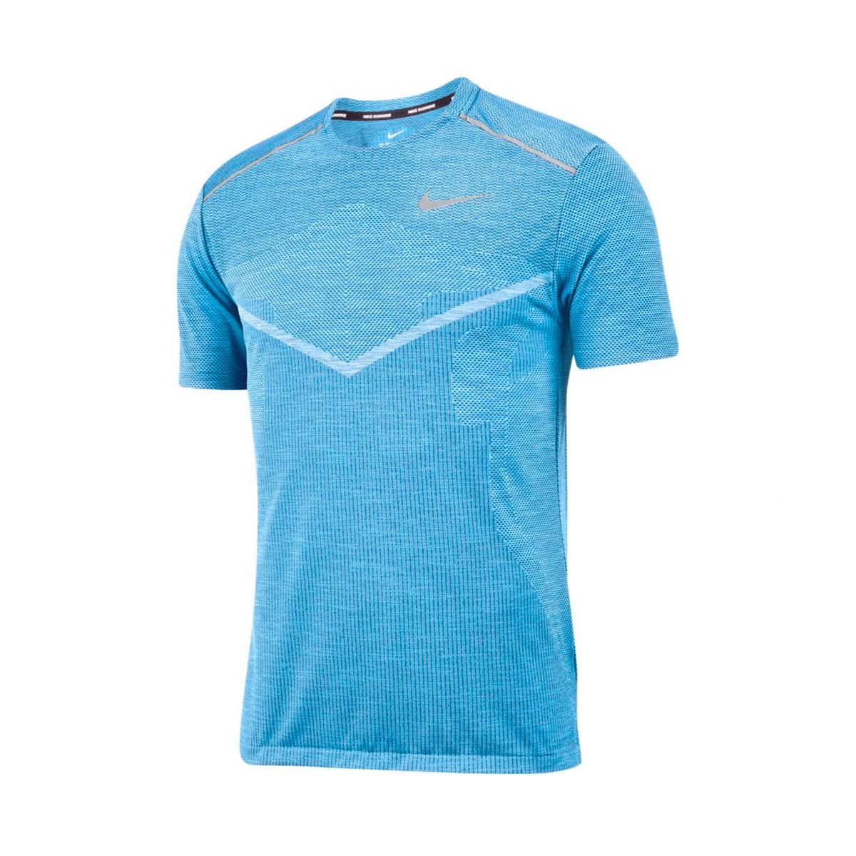 Nike M Nk Tech Knit Cool Top Ss Camiseta Manga Corta azul de hombre para correr