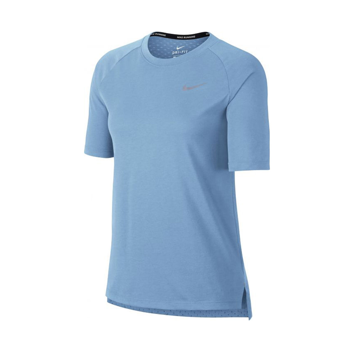 Nike W Nk Tailwind Top Ss Camiseta Manga Corta azul de mujer para correr