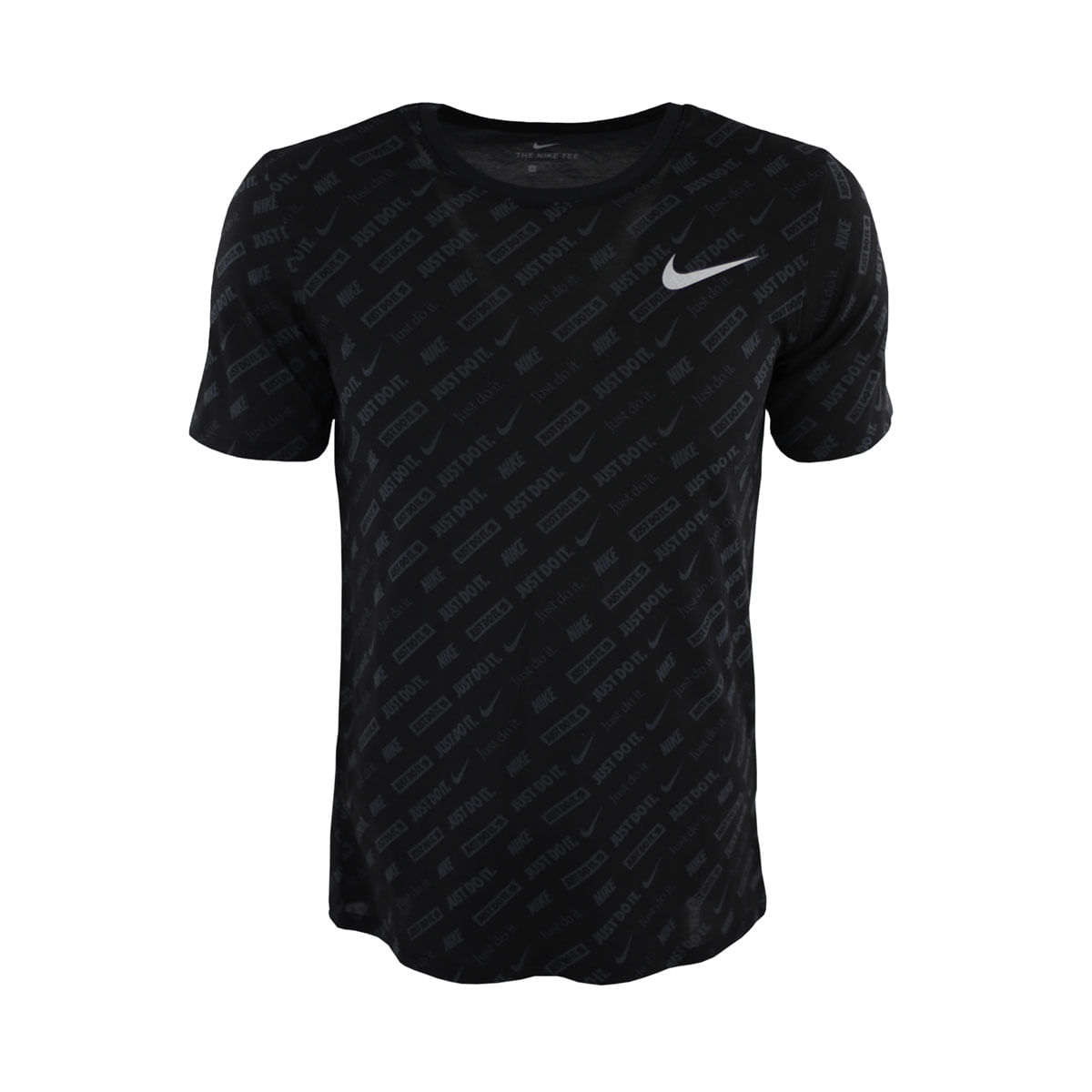 Nike M Nk Dry Tee Dfc Brnd Mrk Aop Camiseta Manga Corta negro de hombre para correr