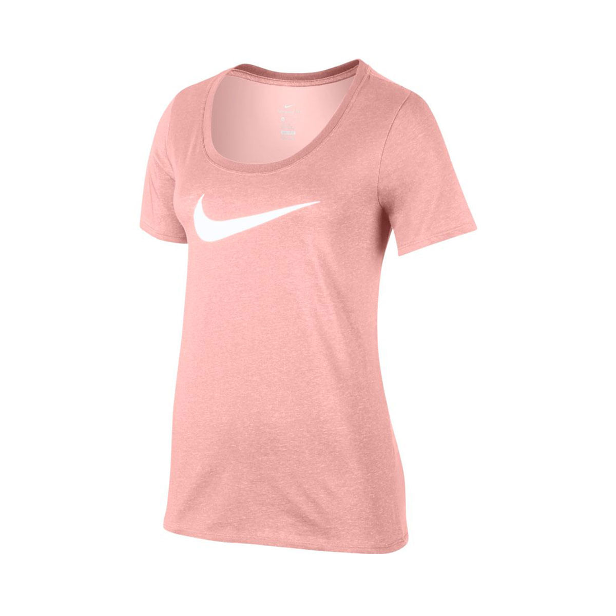 Nike W Nk Dry Tee Df Ss Scoop 2 Camiseta Manga Corta rosado de mujer para entrenamiento