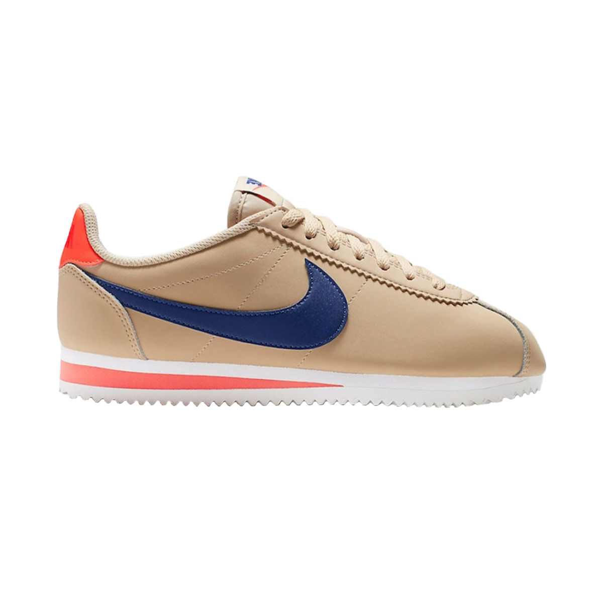 Nike Wmns Classic Cortez Leather Tenis beige de mujer lifestyle