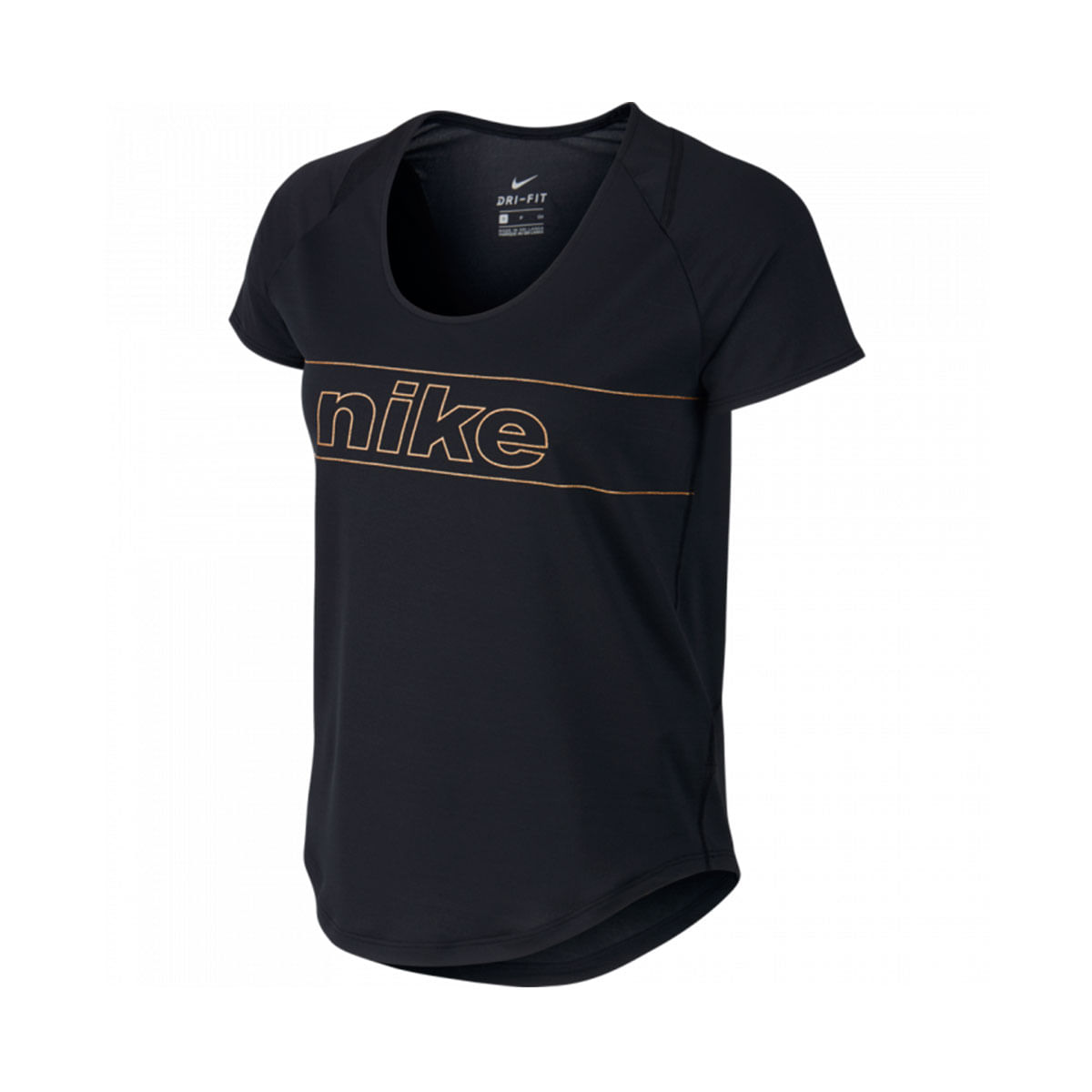 Nike W Nk Top Ss 10K Glam Camiseta Manga Corta negro de mujer para correr