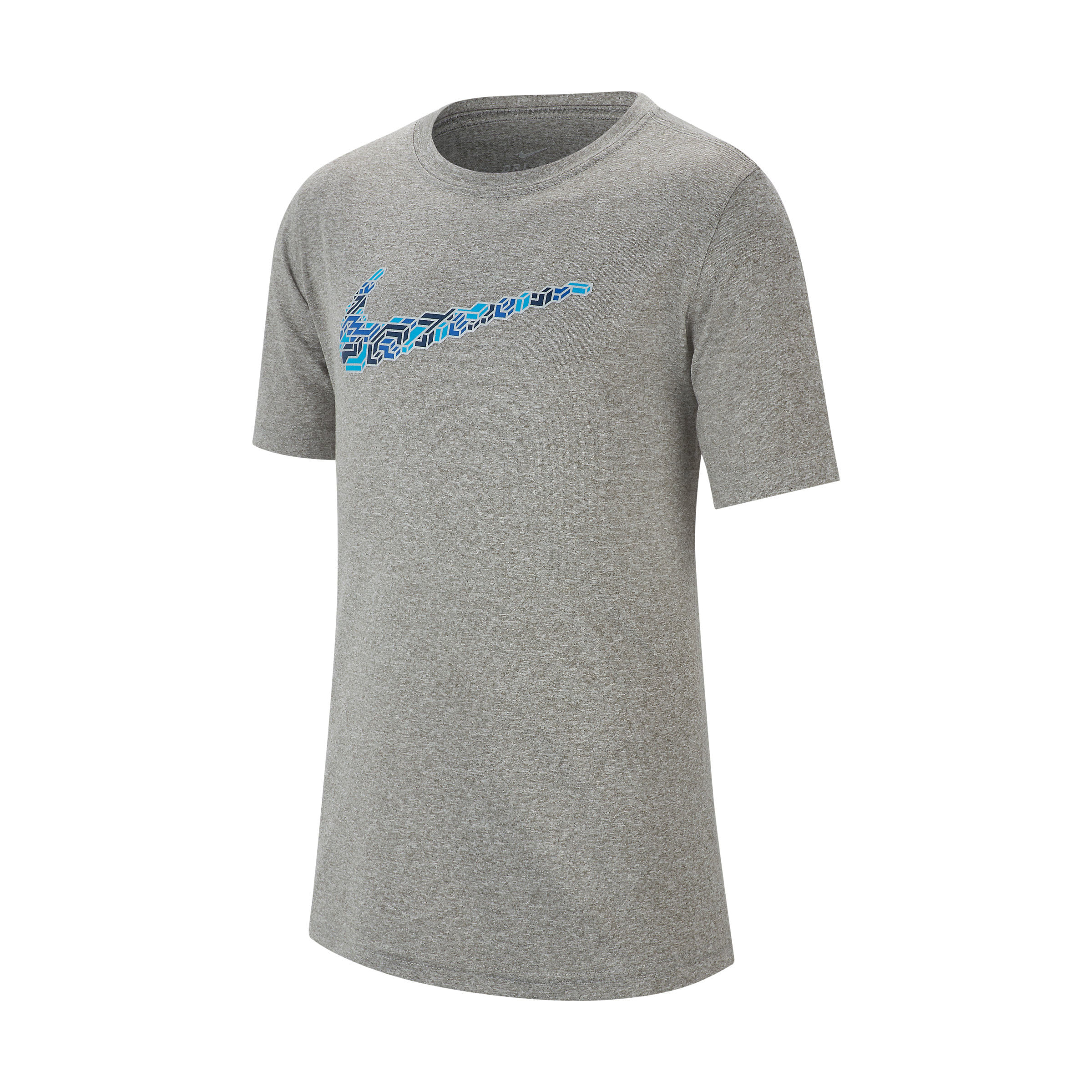 Nike B Nk Dry Leg Tee Pixel Swsh Camiseta Manga Corta gris de niño para entrenamiento