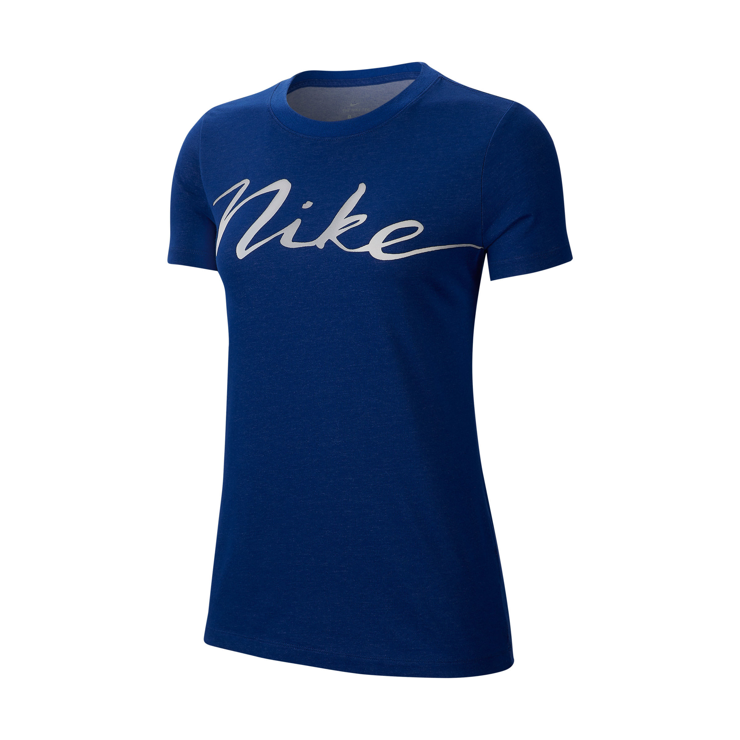 Nike W Nk Dry Tee Dfc Xdye Camiseta Manga Corta azul de mujer para entrenamiento