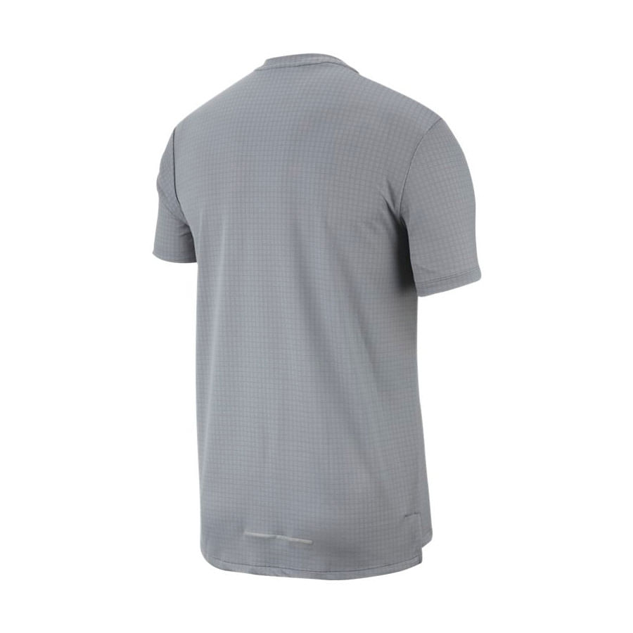 Nike M Nk Miler Tech Top Ss Camiseta Manga Corta gris de hombre para correr