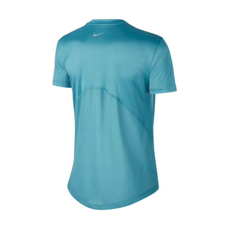 Nike W Nk Miler Top Ss Camiseta Manga Corta azul de mujer para correr