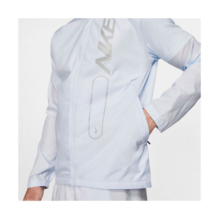 Nike M Nk Essntl Jkt Flash Po Air Chaqueta gris de hombre para correr