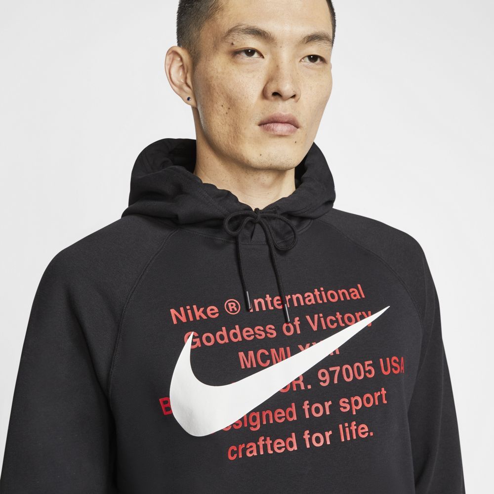 Nike M Nsw Swoosh Hoodie Po Ft Buzo negro de hombre lifestyle