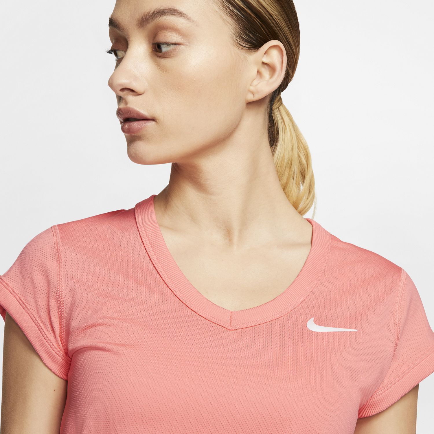 Nike W Nkct Dry Top Ss Camiseta Manga Corta rosado de mujer para tenis