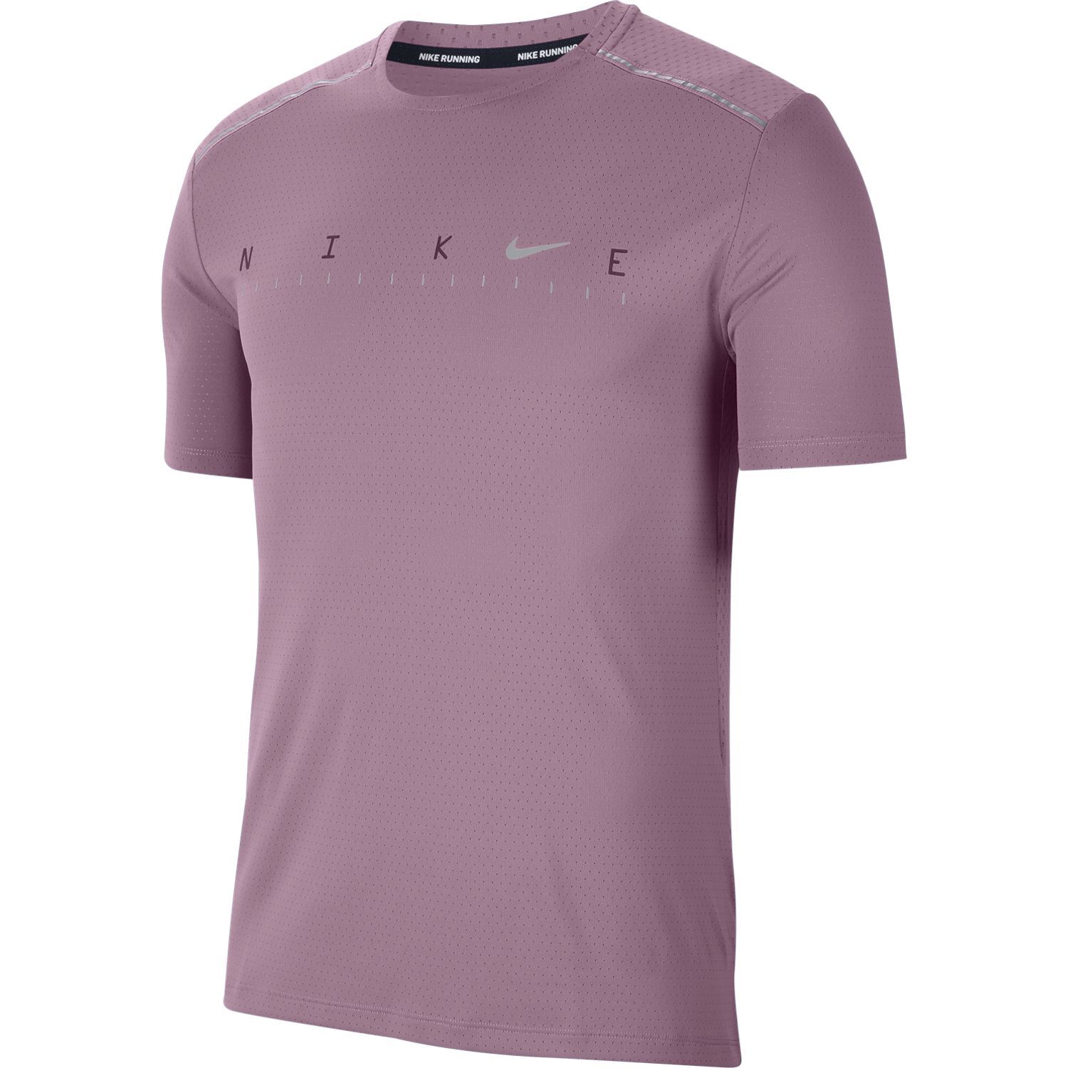 Nike M Nk Dry Miler Ss Tech Po Ff Camiseta Manga Corta morado de hombre para correr