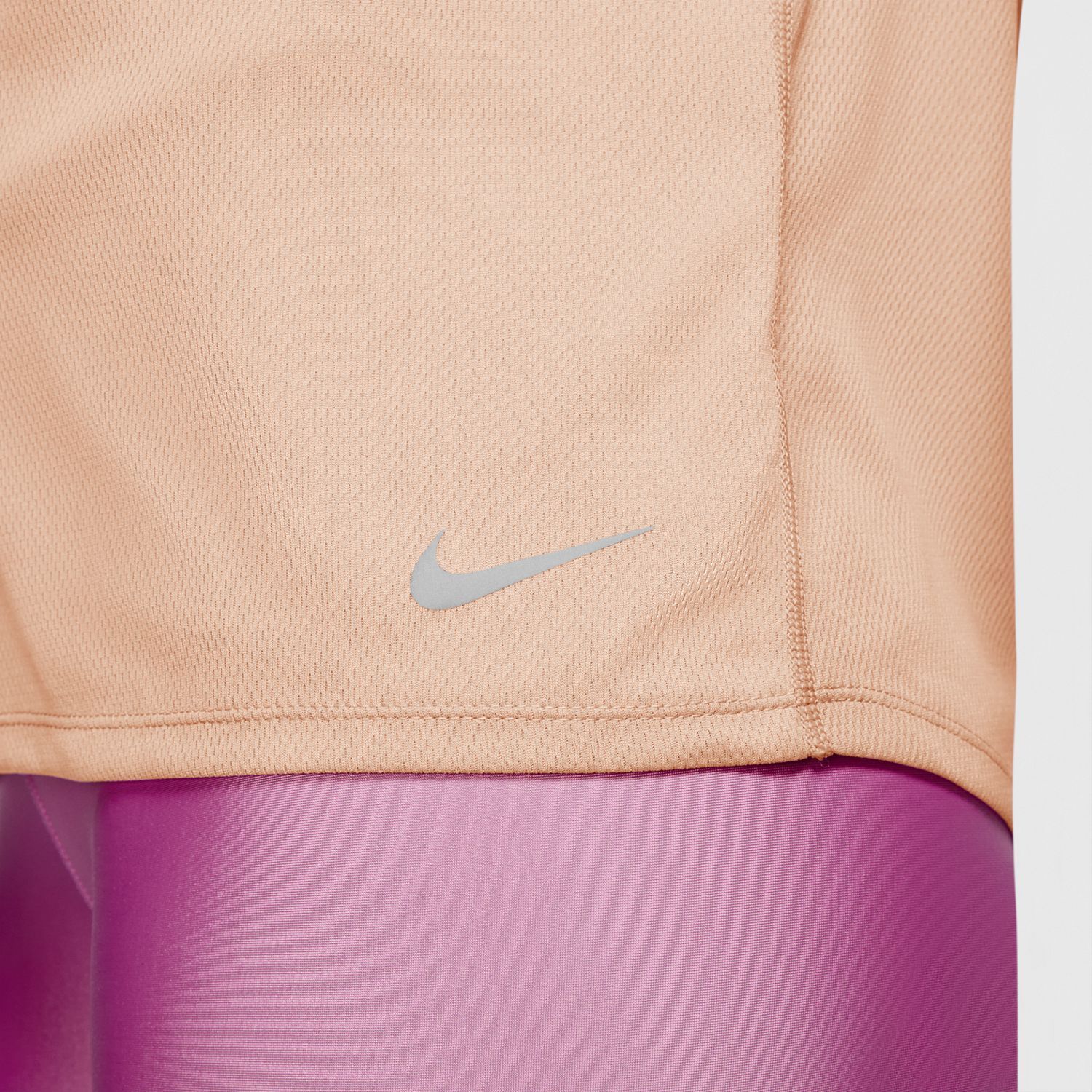 Nike W Nk Run Top Ss Camiseta Manga Corta rosado de mujer para correr