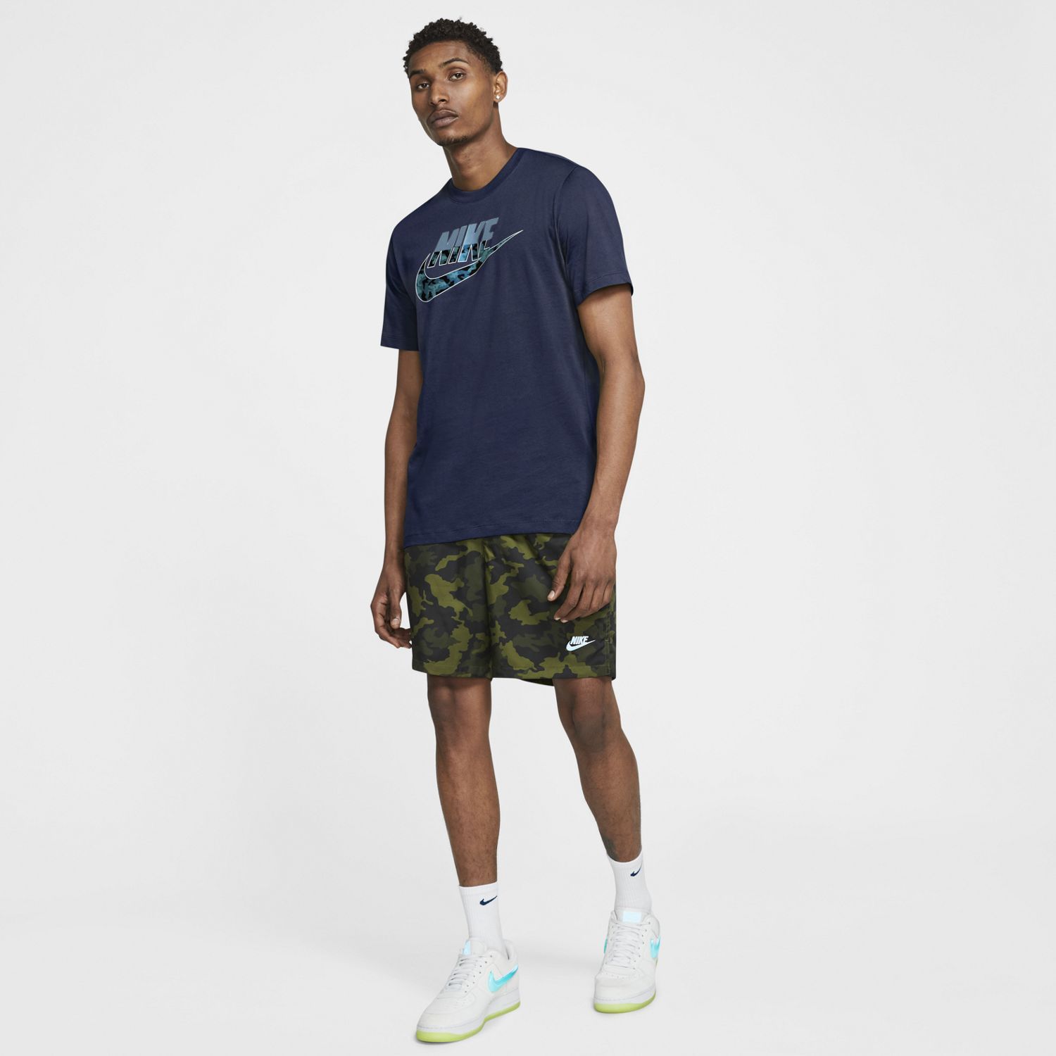 Nike M Nsw Camo Ss Tee Camiseta Manga Corta azul de hombre lifestyle