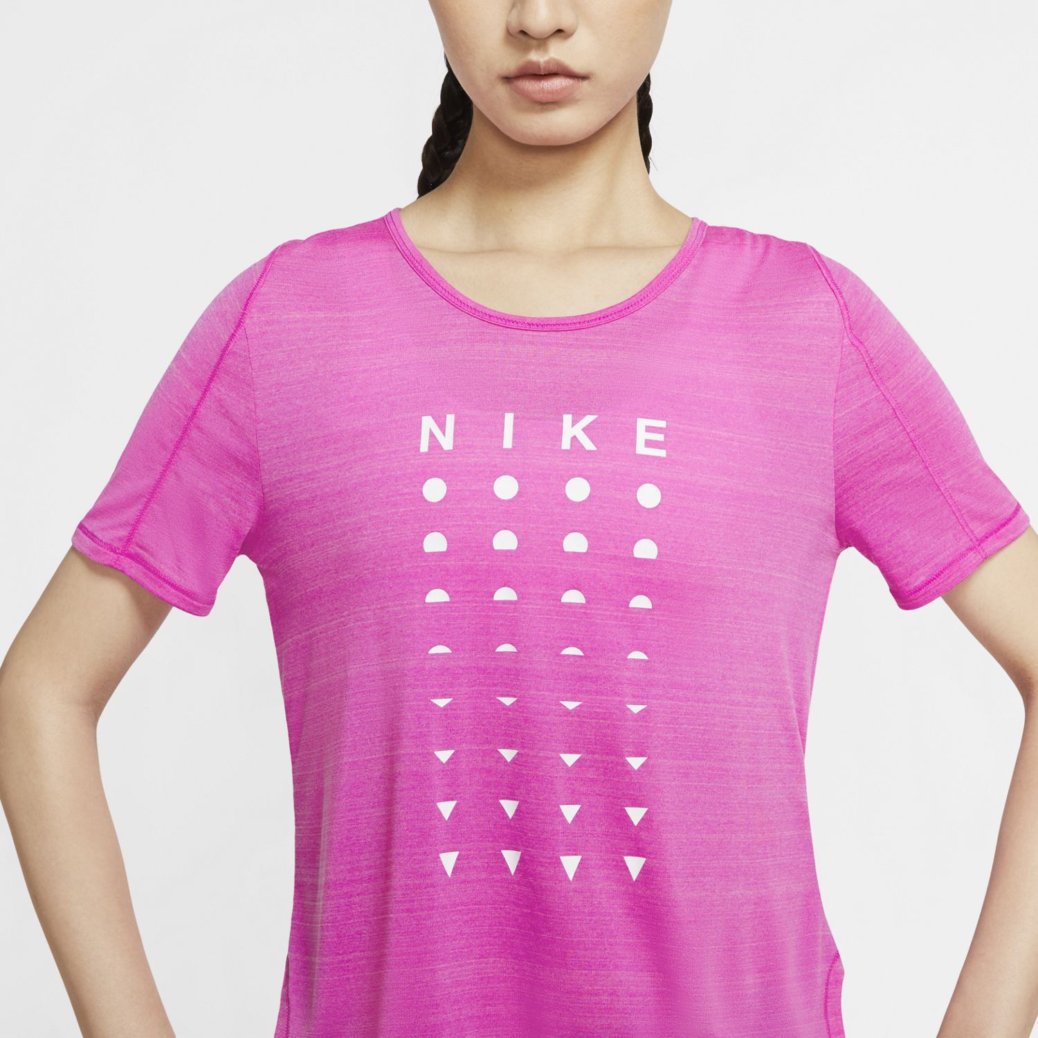 Nike W Nk Icnclsh Top Ss Better Camiseta Manga Corta rosado de mujer para correr