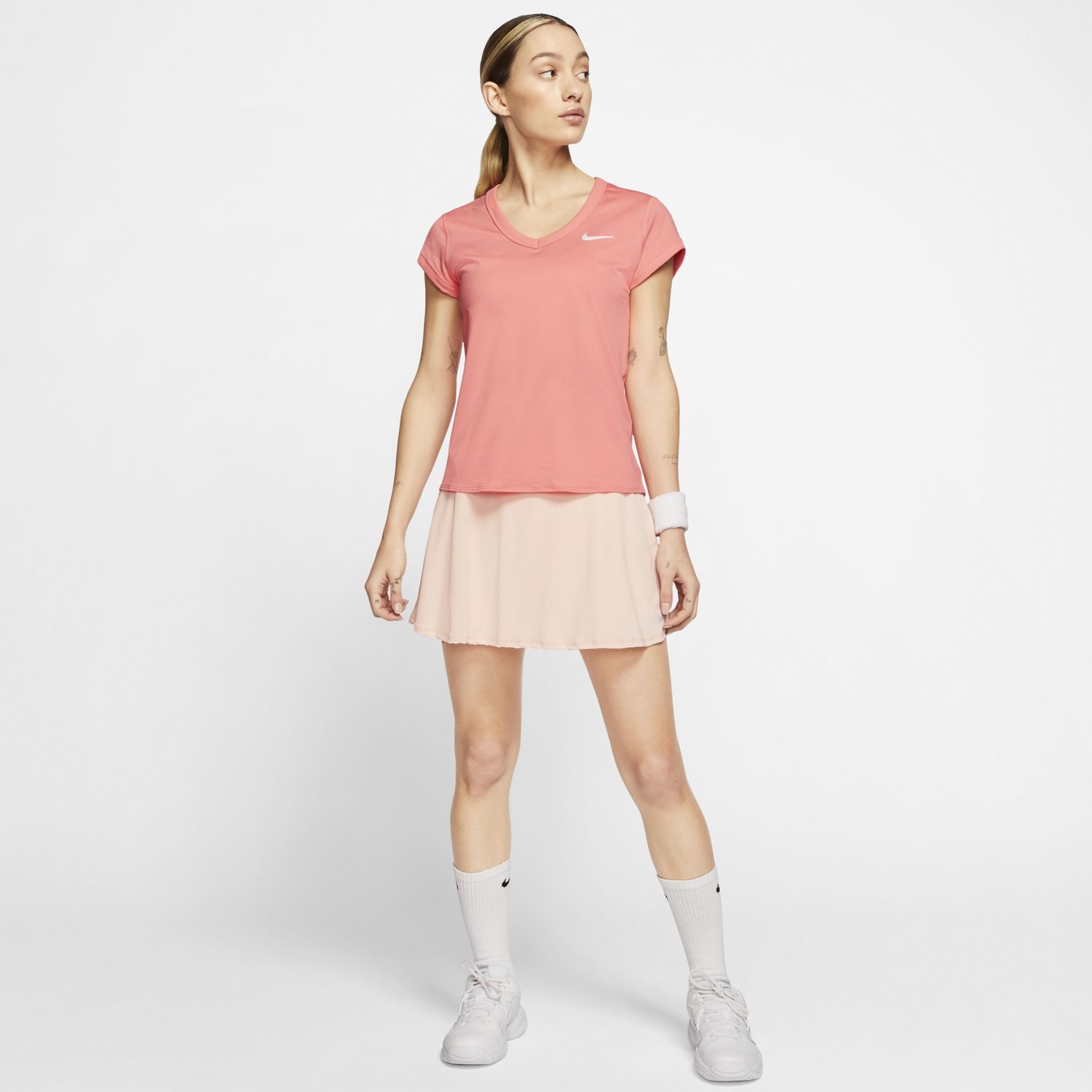Nike W Nkct Dry Top Ss Camiseta Manga Corta rosado de mujer para tenis