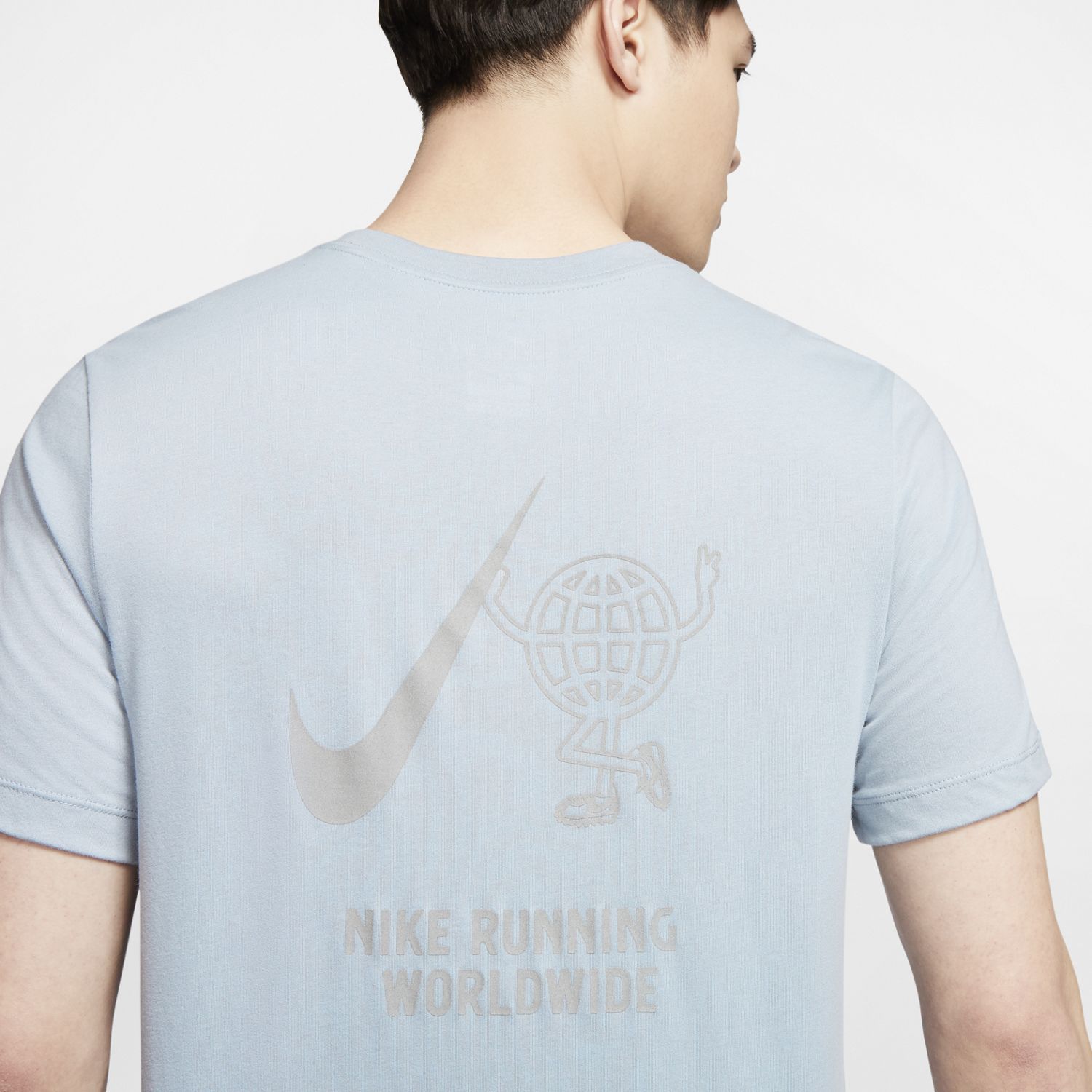 Nike M Nk Dry Tee Wild Run Globey Camiseta Manga Corta azul de hombre para correr