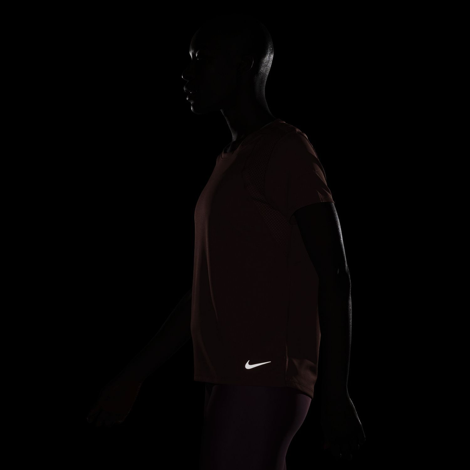 Nike W Nk Run Top Ss Camiseta Manga Corta rosado de mujer para correr