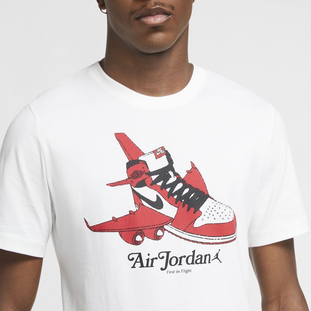 Nike M J Brand Graphic Ss Crew Camiseta Manga Corta blanco de hombre para baloncesto