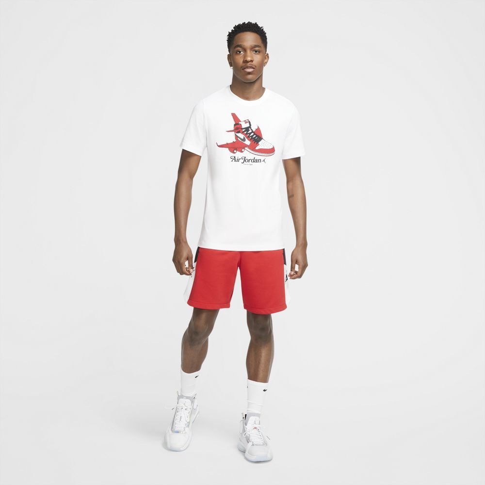 Nike M J Brand Graphic Ss Crew Camiseta Manga Corta blanco de hombre para baloncesto