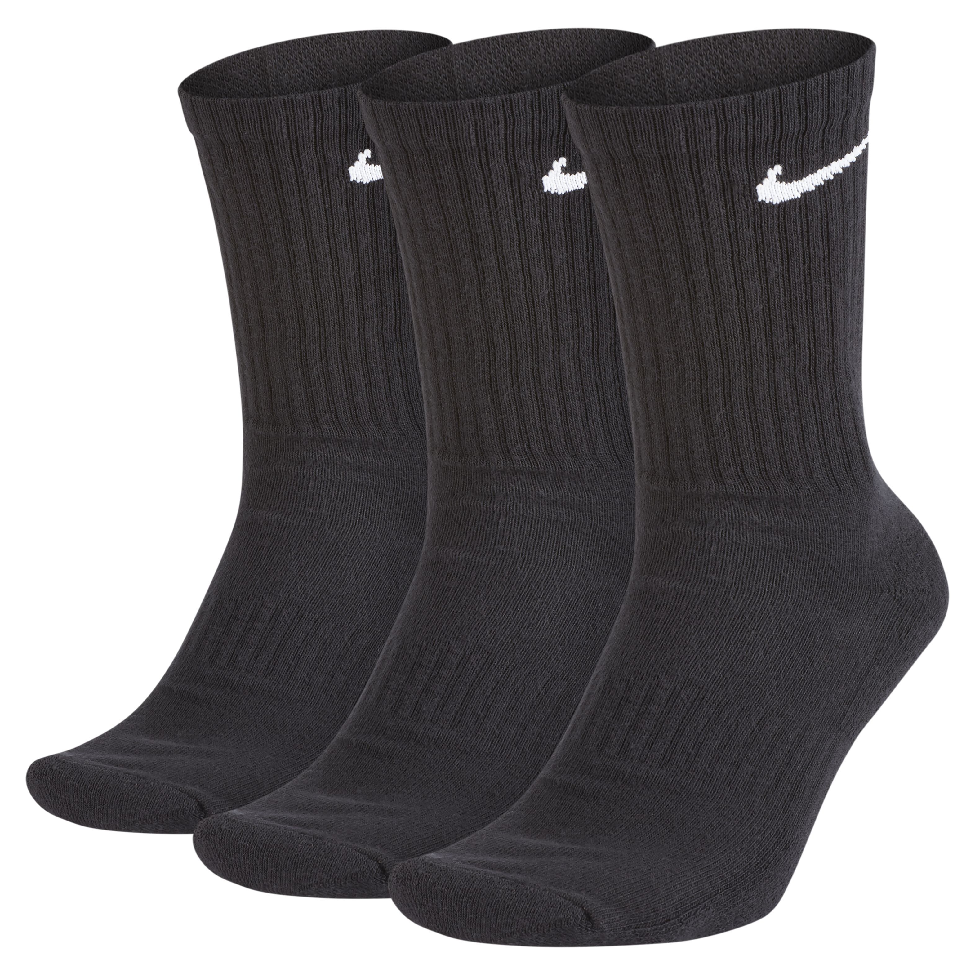 Nike U Nk Everyday Cush Crew 3Pr Medias negro unisex para entrenamiento
