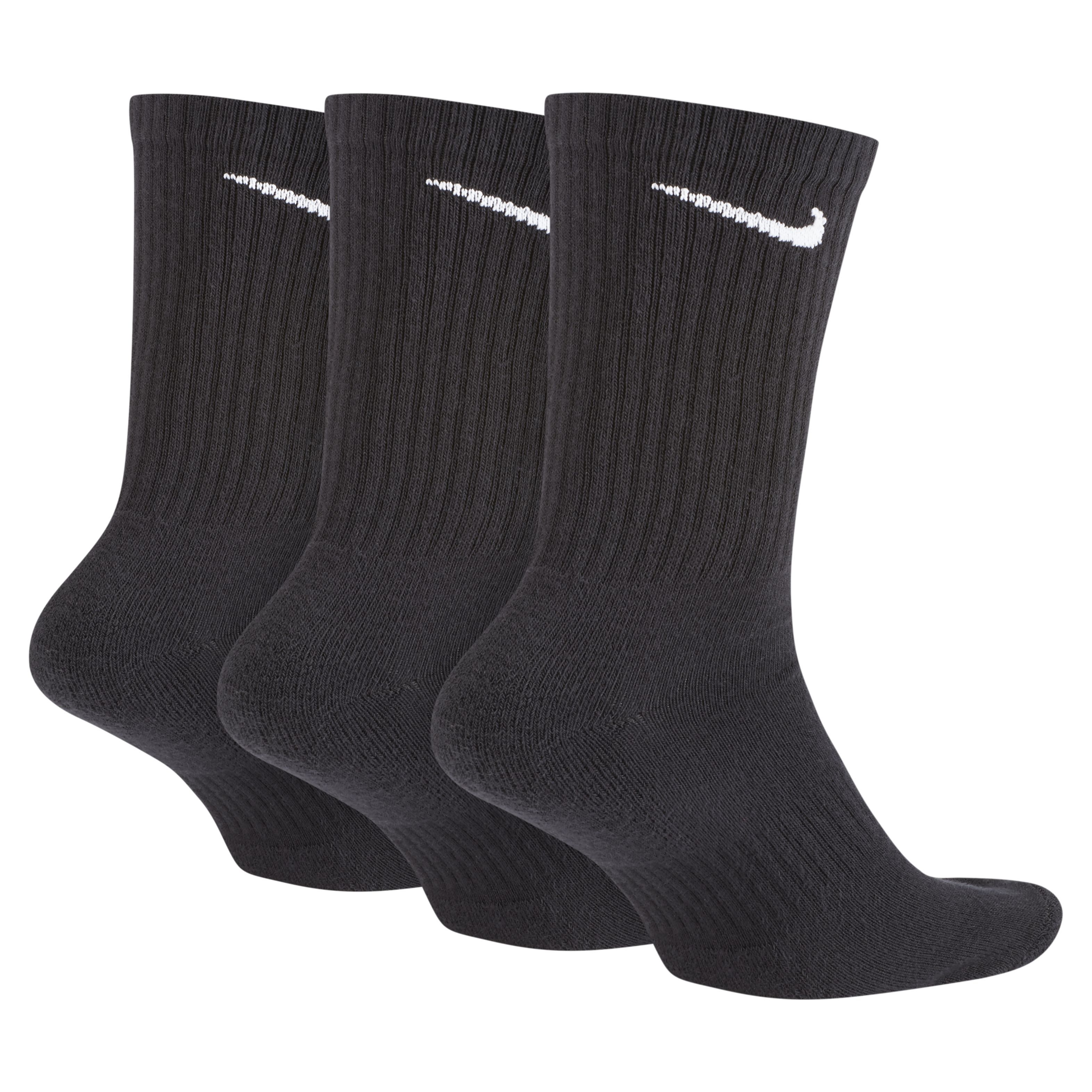 Nike U Nk Everyday Cush Crew 3Pr Medias negro unisex para entrenamiento