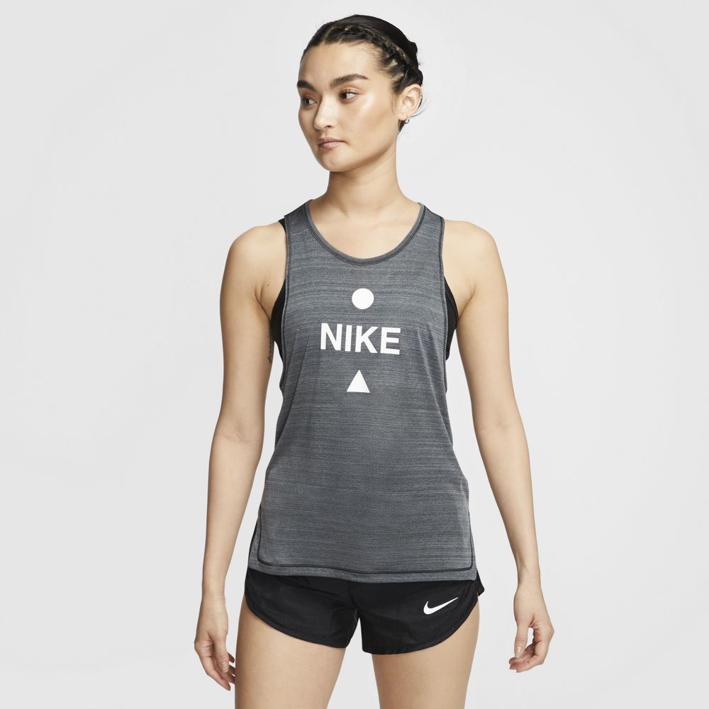 Nike W Nk Icnclsh Tank Better Camiseta Manga Sisa negro de mujer para correr