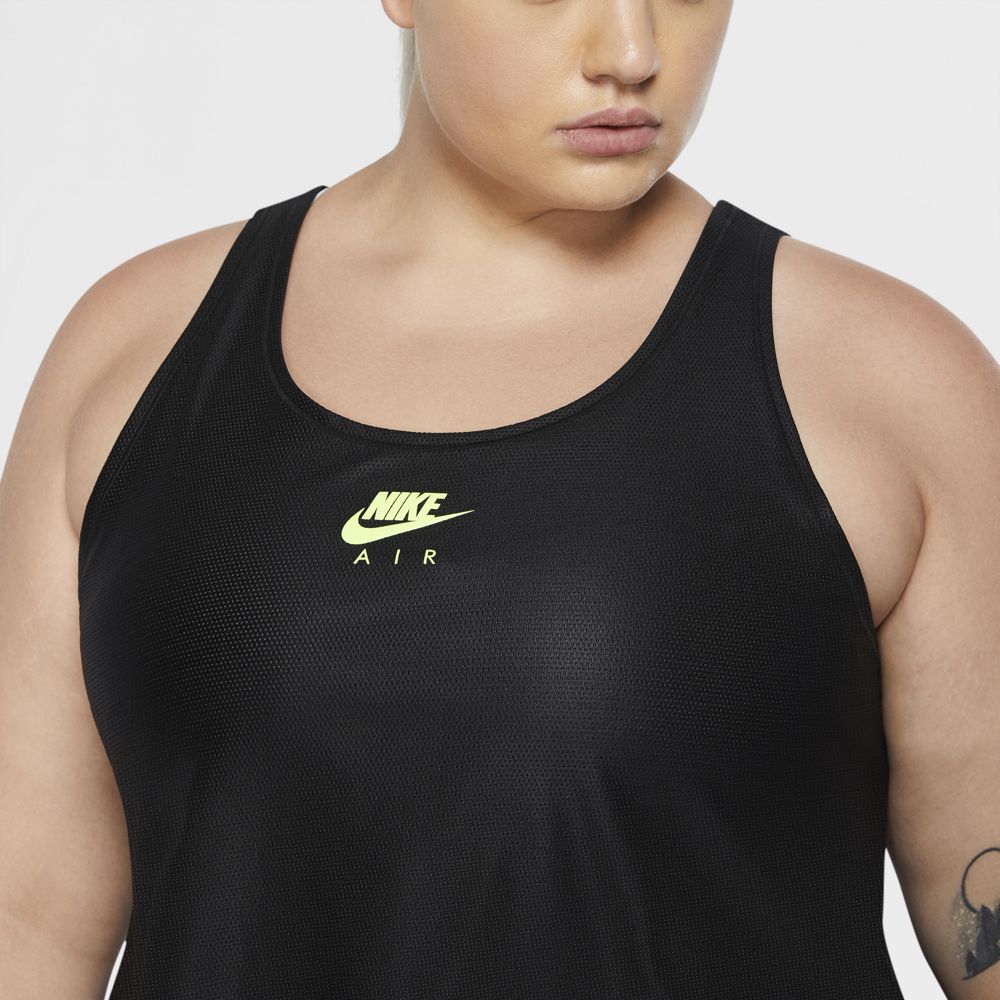 Nike W Nk Air Tank Camiseta Manga Sisa negro de mujer para correr